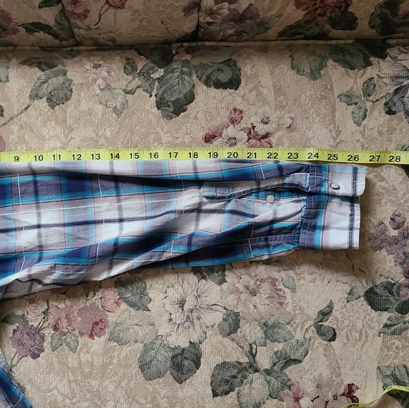 men's AE button up plad shirt 2xl - Picture 3 of 6